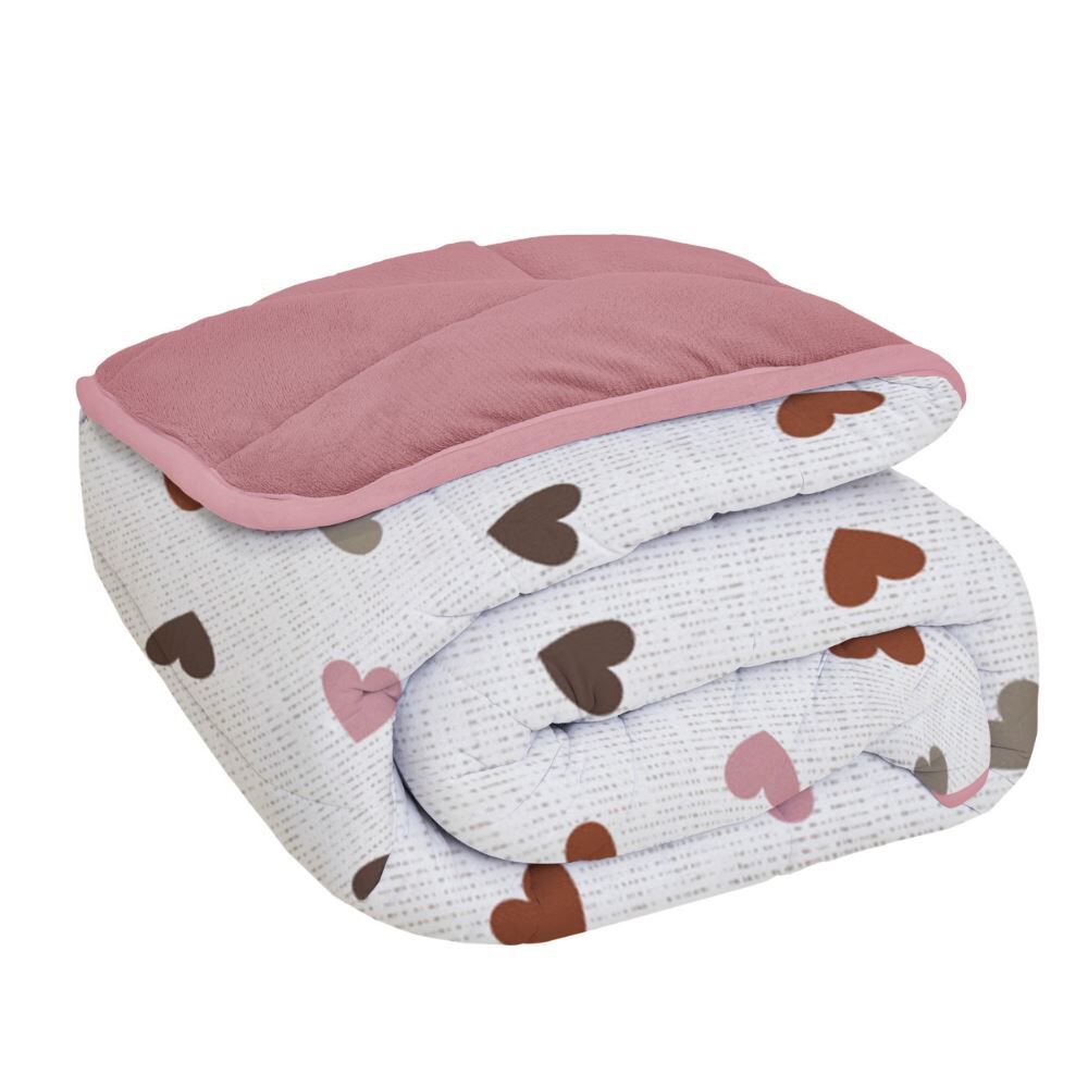 Edredom Casal Comfort Plush Dupla Face Havan Casa - ELOA/TAUPE