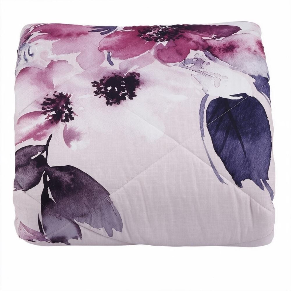 Edredom Casal Dupla Face Plush Versátile Havan Casa - Cecília Floral Rosa
