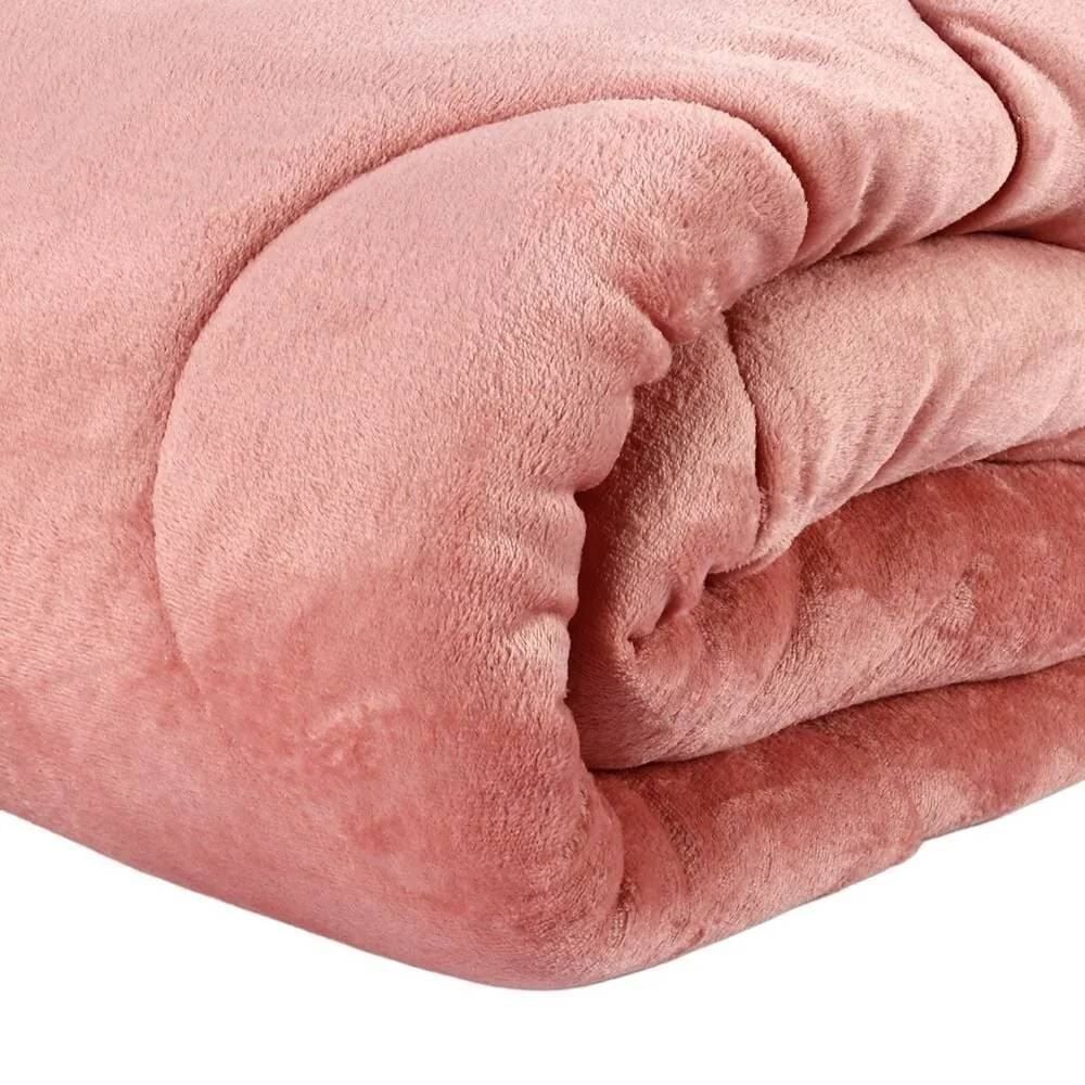 Edredom Casal Plush Inove Provence Havan Casa - Argila