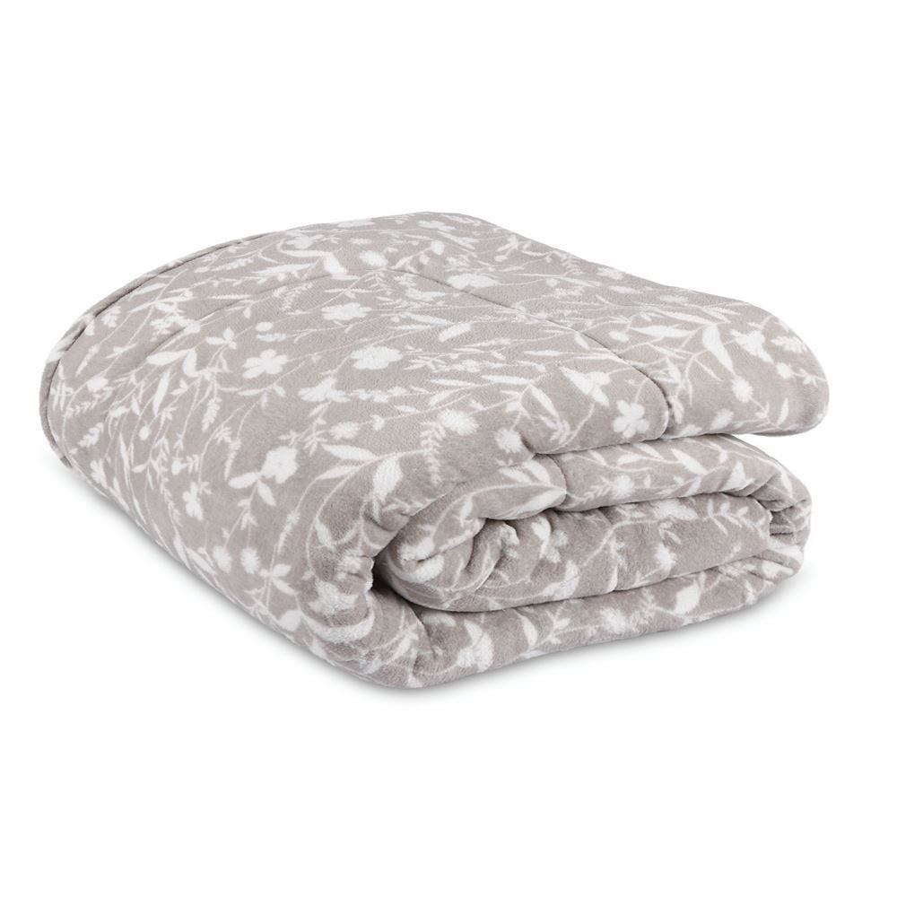 Edredom Casal Provence Estampado Havan Casa - Yasmin Floral Cinza