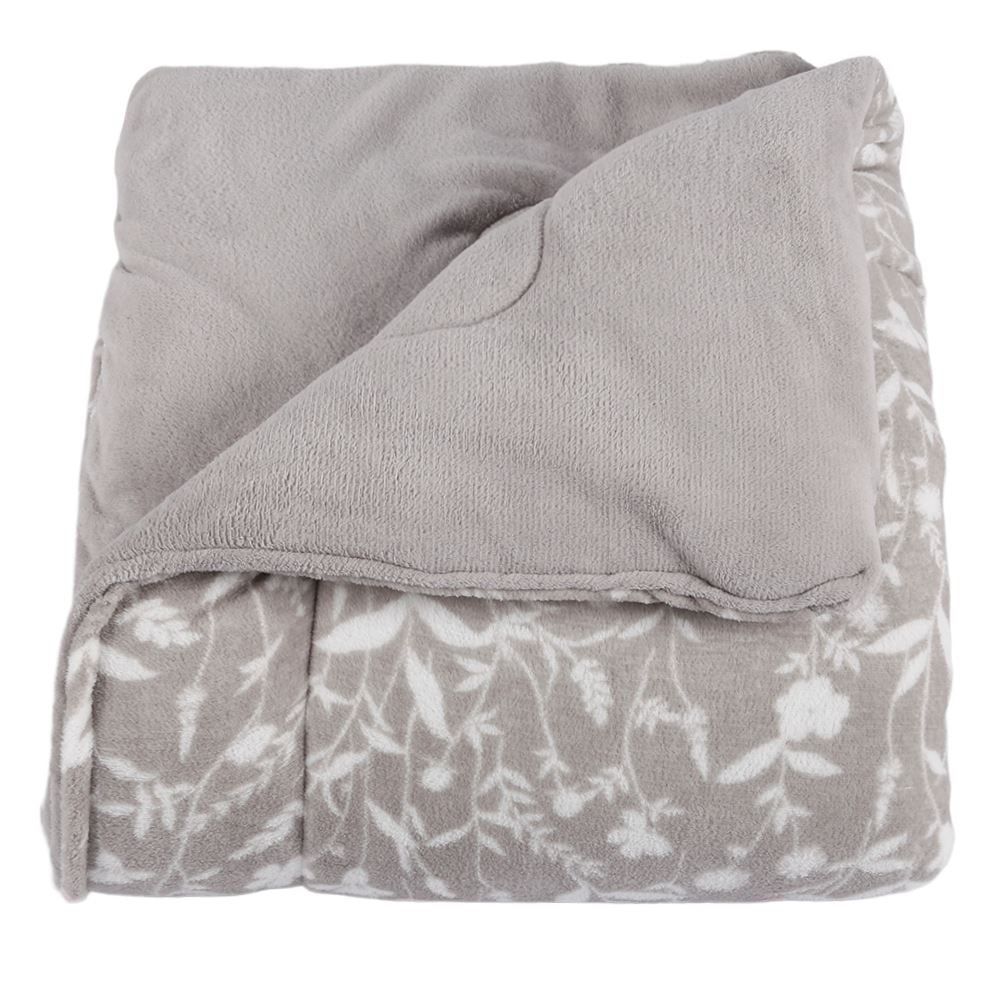 Edredom Casal Provence Estampado Havan Casa - Yasmin Floral Cinza