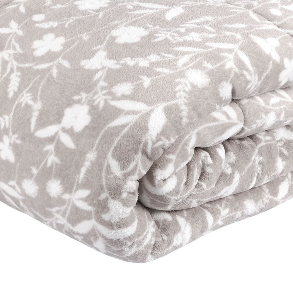 Edredom Casal Provence Estampado Havan Casa - Yasmin Floral Cinza