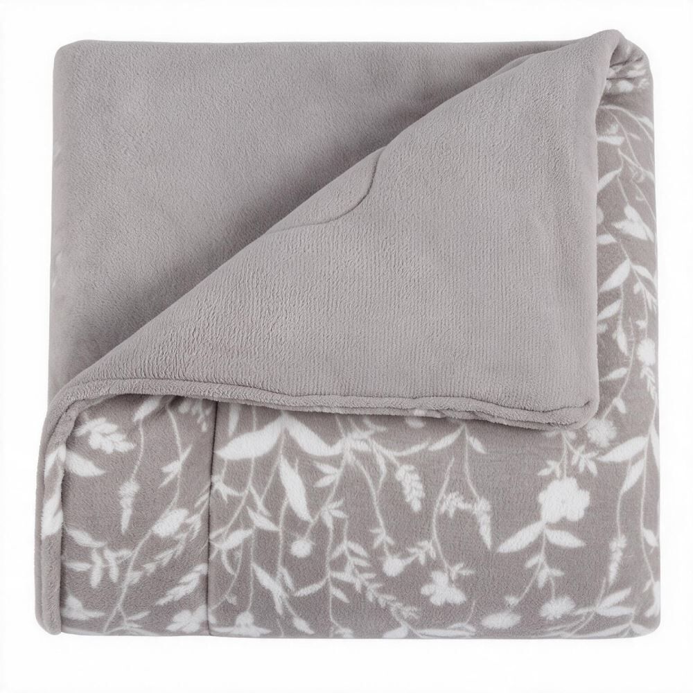 Edredom Casal Provence Estampado Havan Casa - Yasmin Floral Cinza