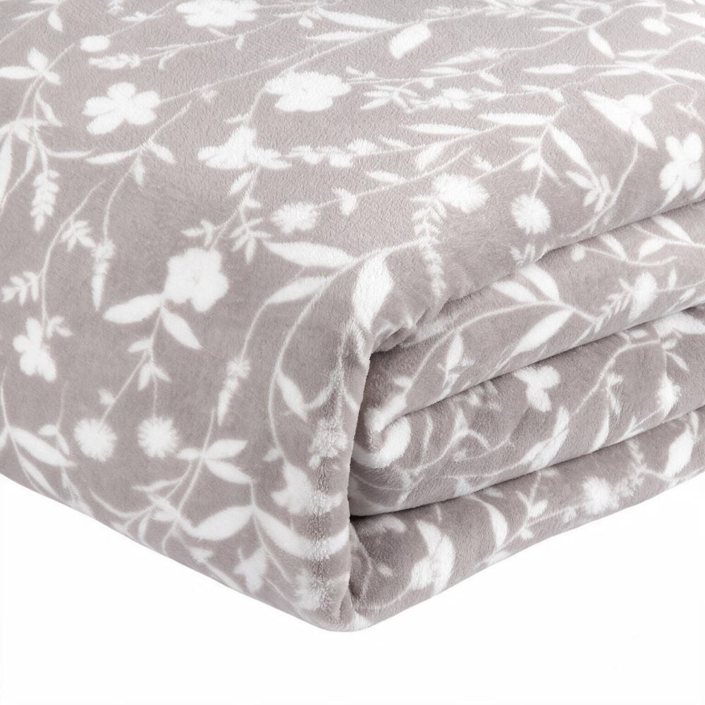 Edredom Casal Provence Estampado Havan Casa - Yasmin Floral Cinza