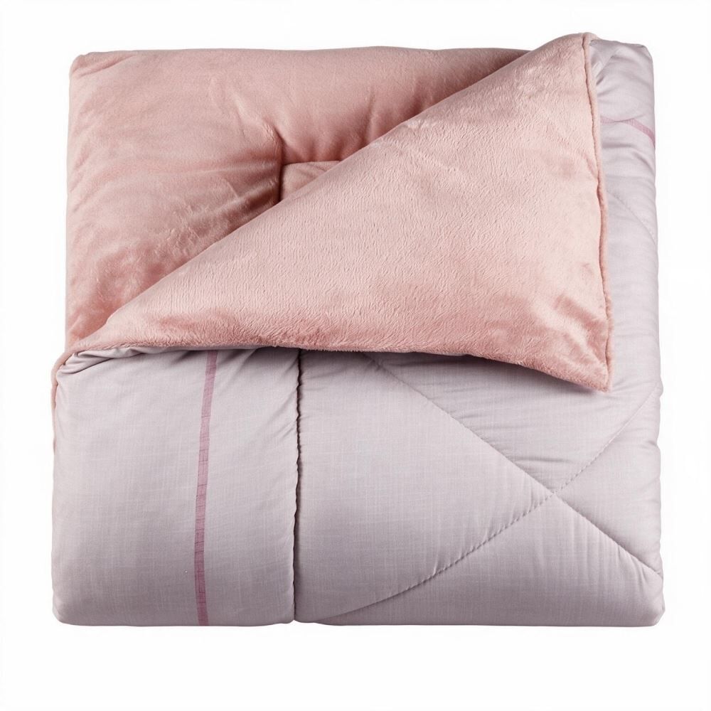 Edredom King Dupla Face Plush Versátile Havan Casa - Cecilia Floral Rosa