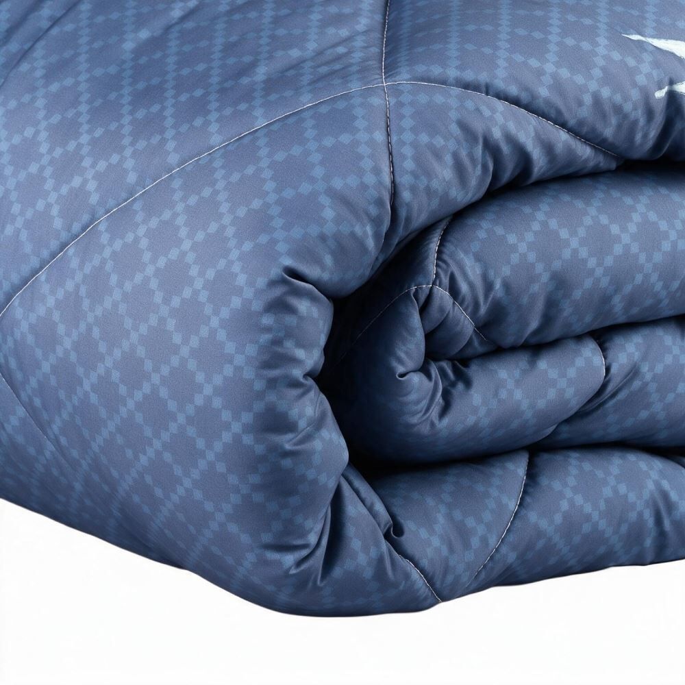 Edredom King Dupla Face Plush Versátile Havan Casa - Malu Floral Azul