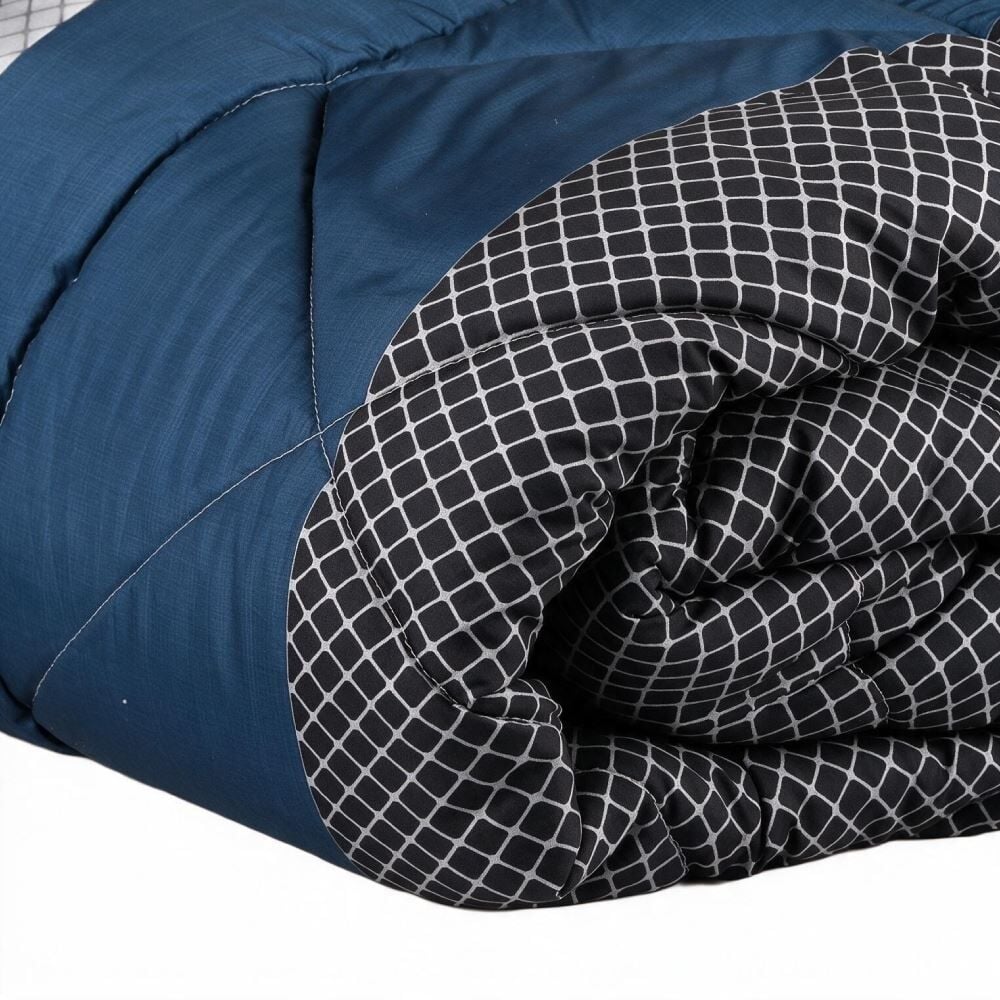 Edredom King Dupla Face Plush Versátile Havan Casa - Noah Geo Azul
