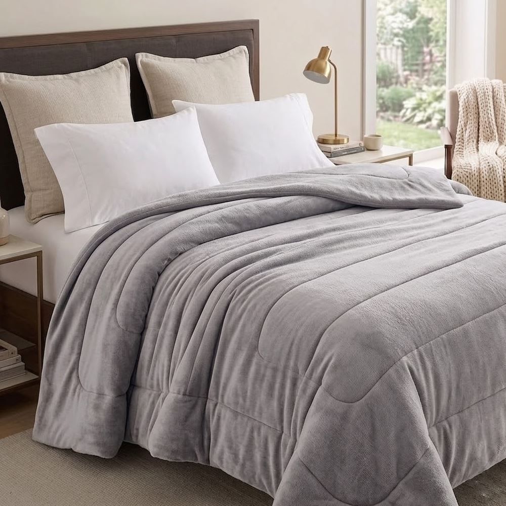 Edredom Provence Liso Casal 1,80M X 2,20 m - Cinza