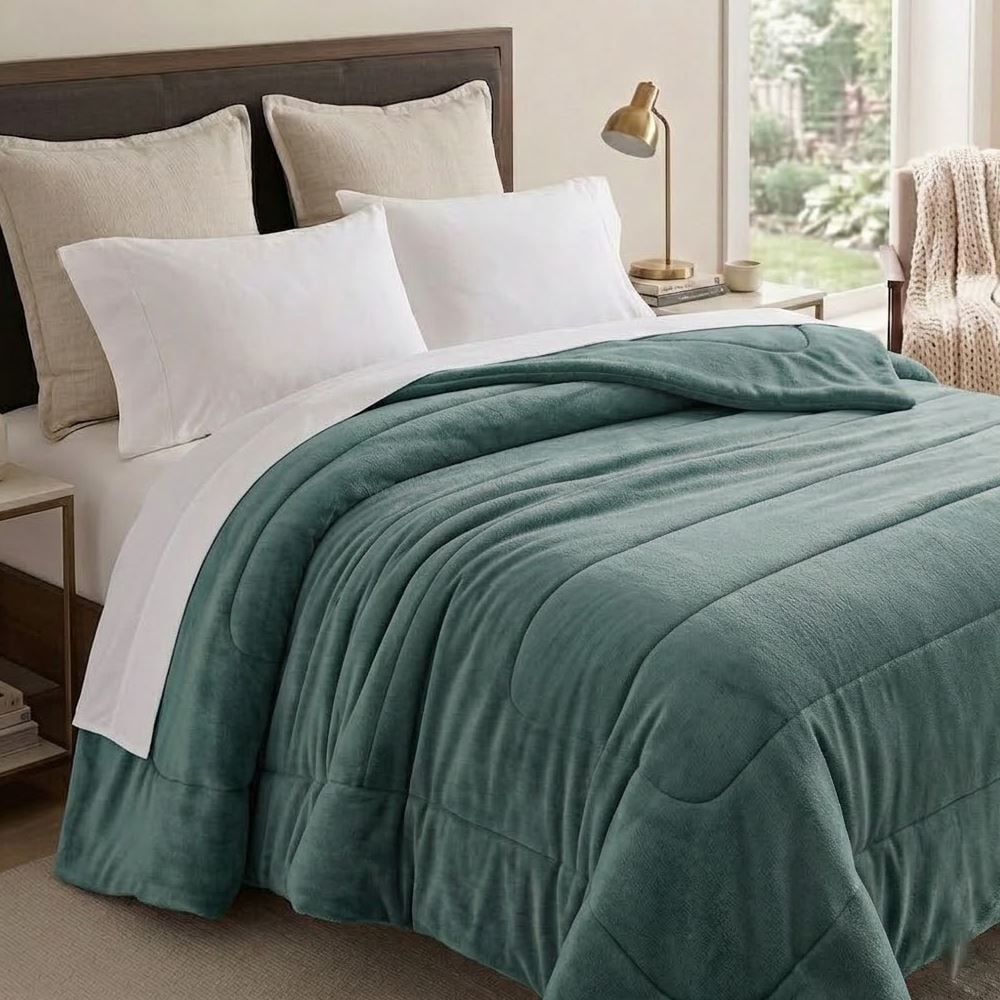 Edredom Provence Liso Queen 2,20M X 2,40M Havan Casa - Verde
