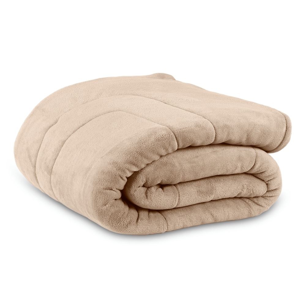 Edredom Provence Liso Solteiro 1,60M X 2,20 m - Bege