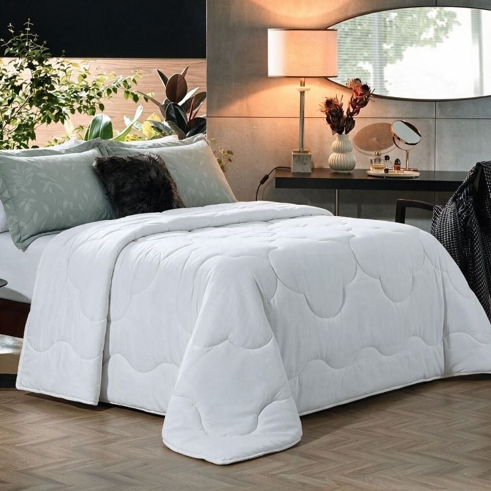 Edredom Queen 100% Poliéster Elegance Havan Casa - Branco