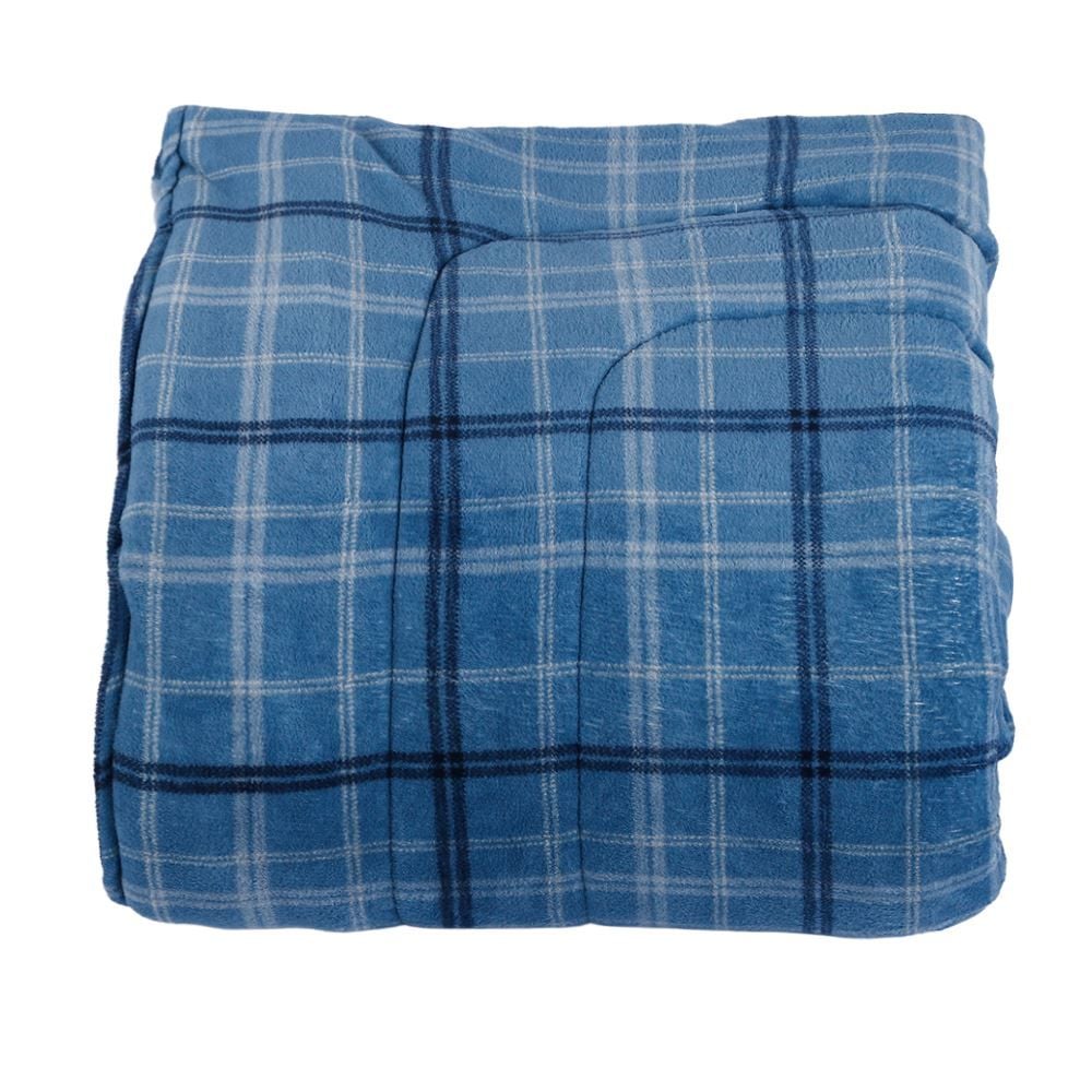 Edredom Queen 100% Poliéster Provence Plush Havan Casa - Enzo Geo Azul