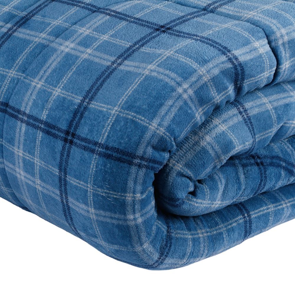 Edredom Queen 100% Poliéster Provence Plush Havan Casa - Enzo Geo Azul