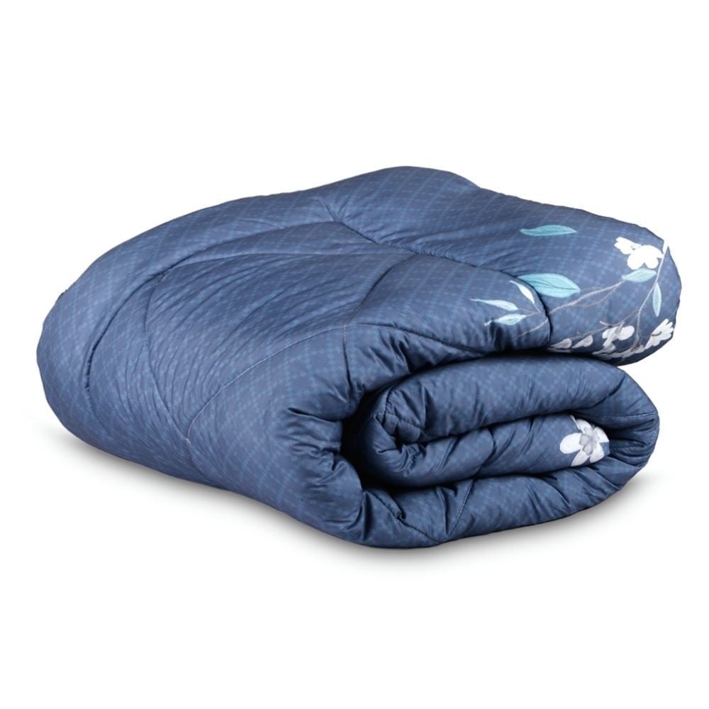 Edredom Queen Dupla Face Plush Versátile Havan Casa - Malu Floral Azul