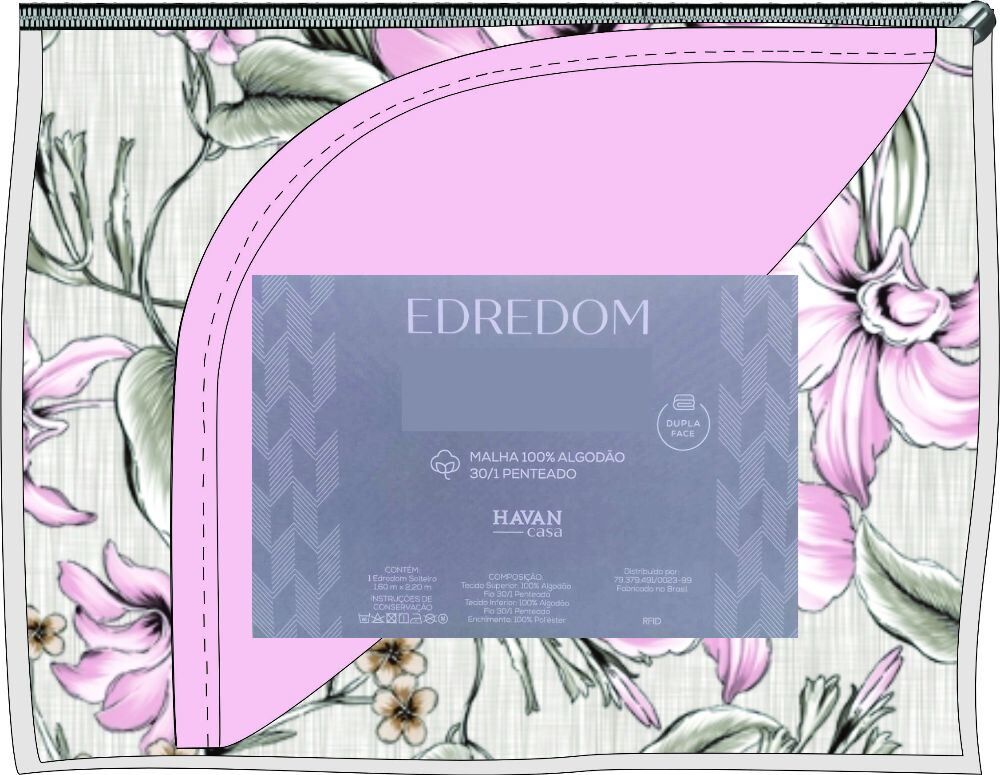  Edredom Queen 100% Algodão Malha Havan Casa 1 Pç - MONIK/ROSE