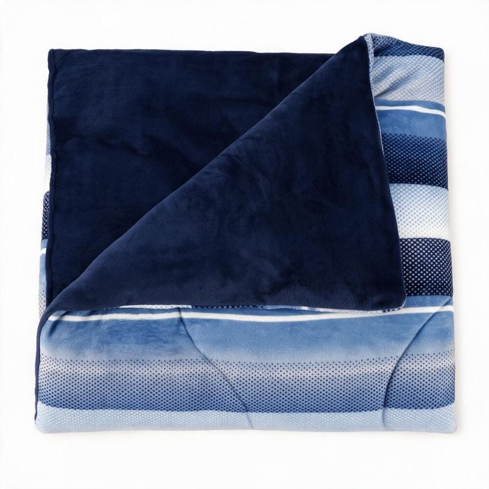 Edredom Queen Plush Inove Provence Havan Casa - Theo Geo Azul