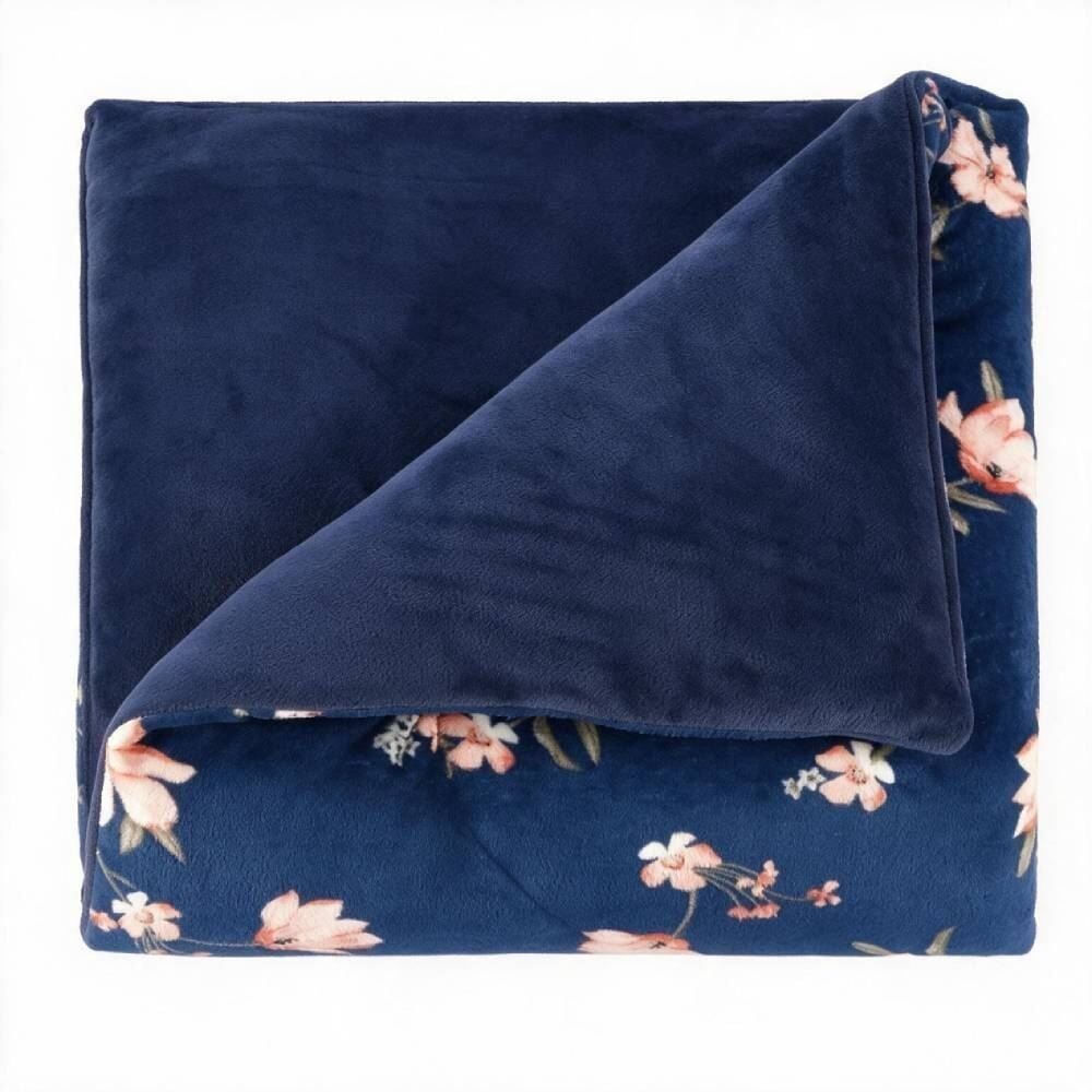 Edredom Queen Plush Inove Provence Havan Casa - Zoe Floral Azul