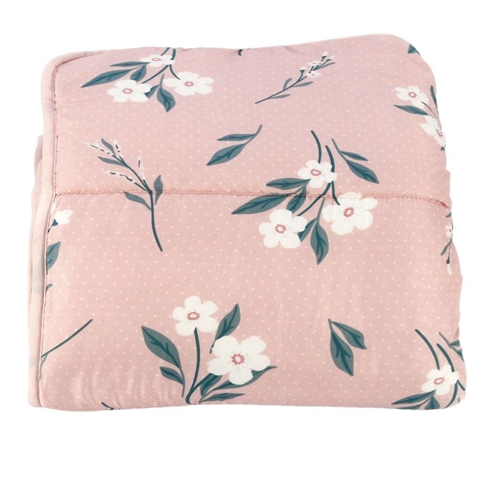 Edredom Solteiro Estampado Bellagio Havan Casa - Luna Floral Rosa
