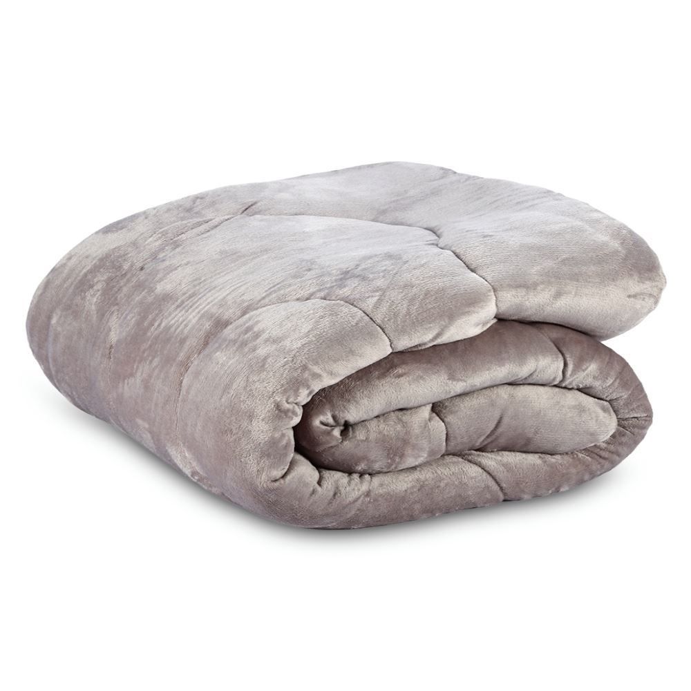 Edredom Solteiro Plush Inove Provence Havan Casa - Cinza Lunar