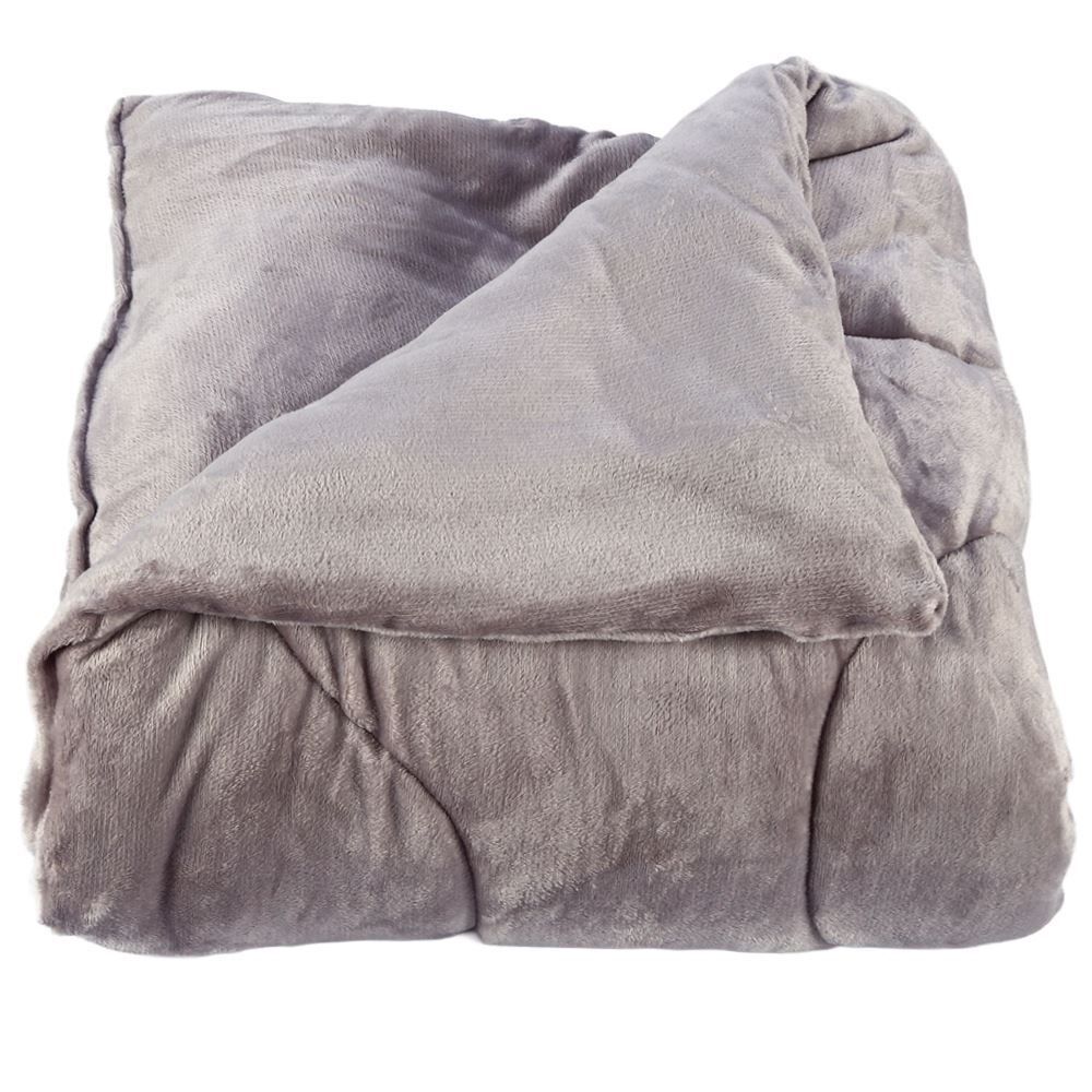 Edredom Solteiro Plush Inove Provence Havan Casa - Cinza Lunar