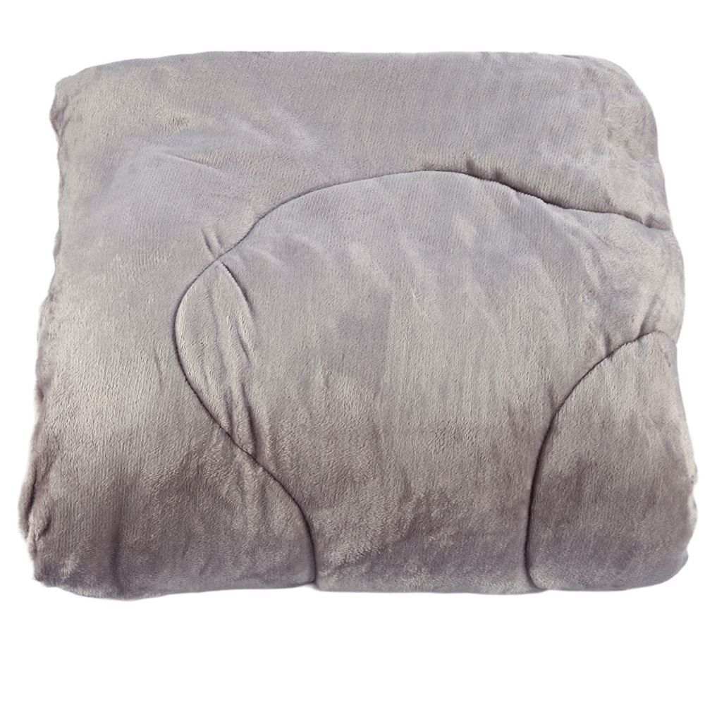 Edredom Solteiro Plush Inove Provence Havan Casa - Cinza Lunar