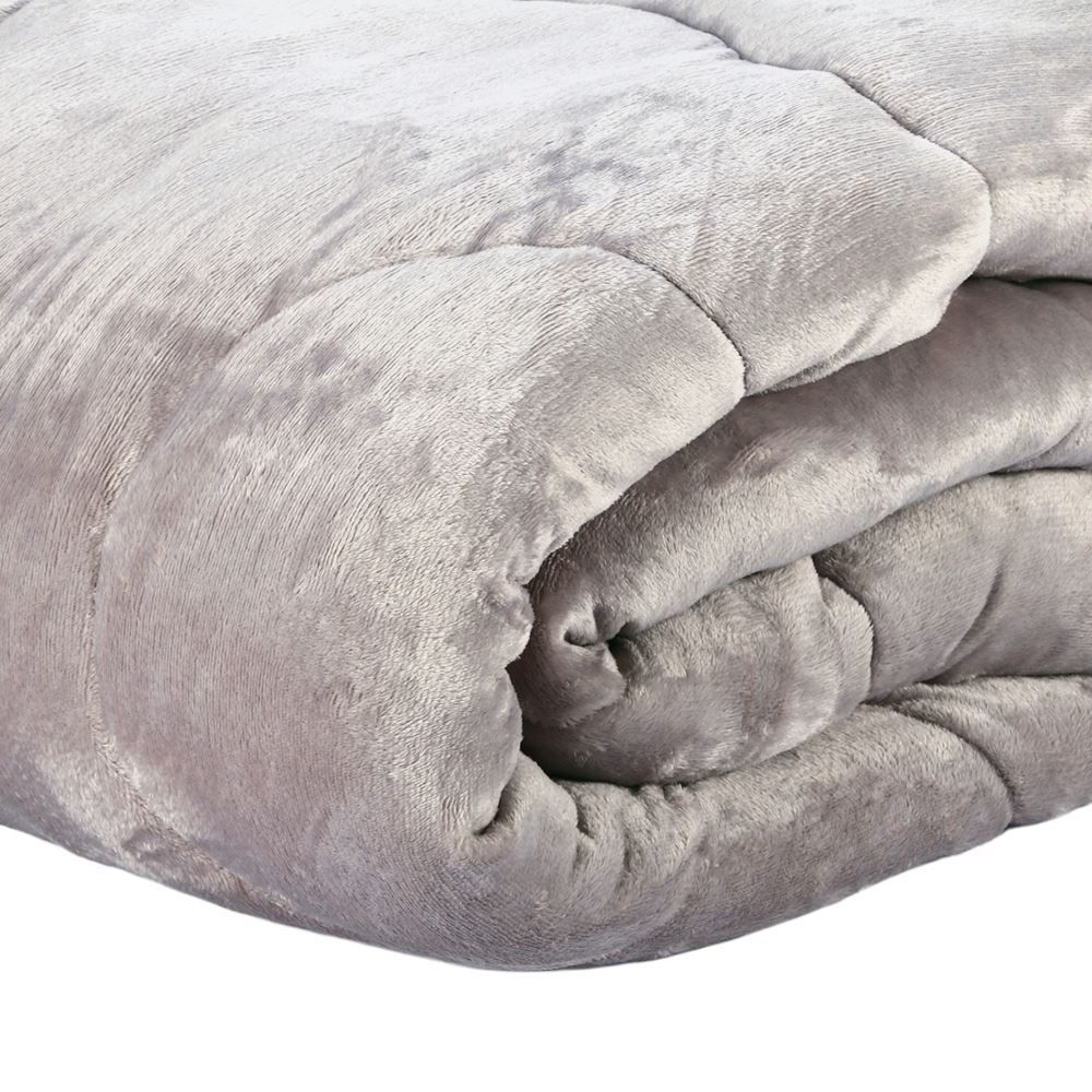 Edredom Solteiro Plush Inove Provence Havan Casa - Cinza Lunar