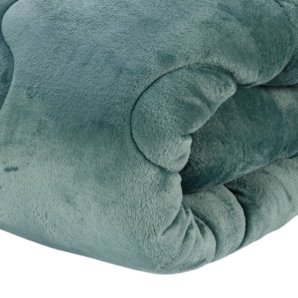 Edredom Solteiro Plush Inove Provence Havan Casa - Verde