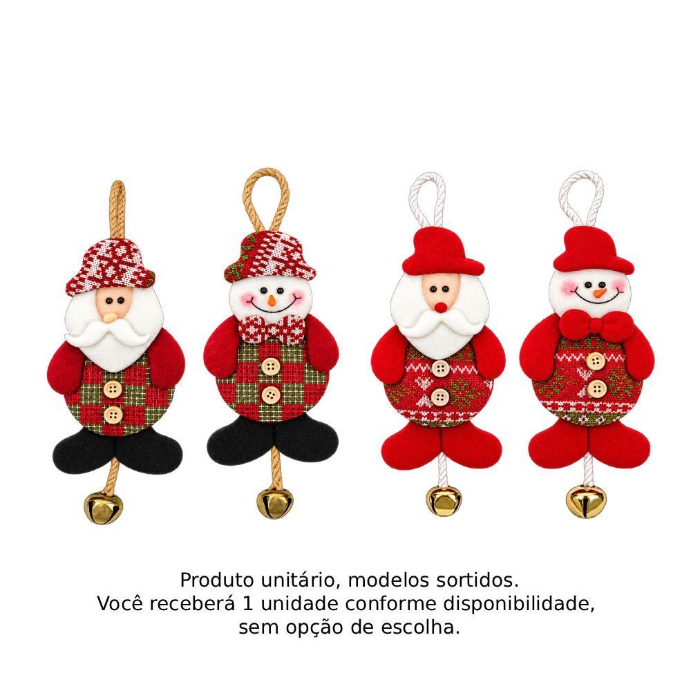 Enfeite Natalino Boneco com Guizo 24Cm Rio Master - Sortido
