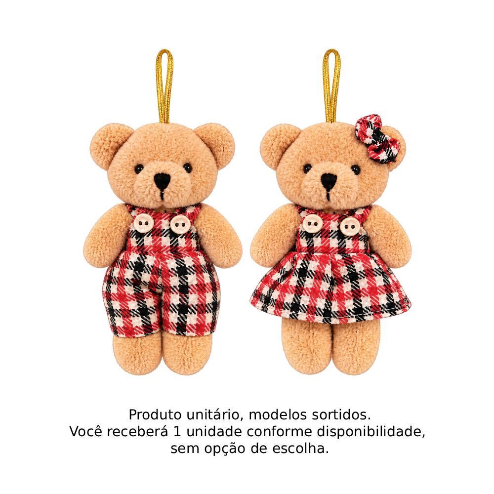 Enfeite Natalino de Pelúcia Urso 13Cm Tuut - Sortido