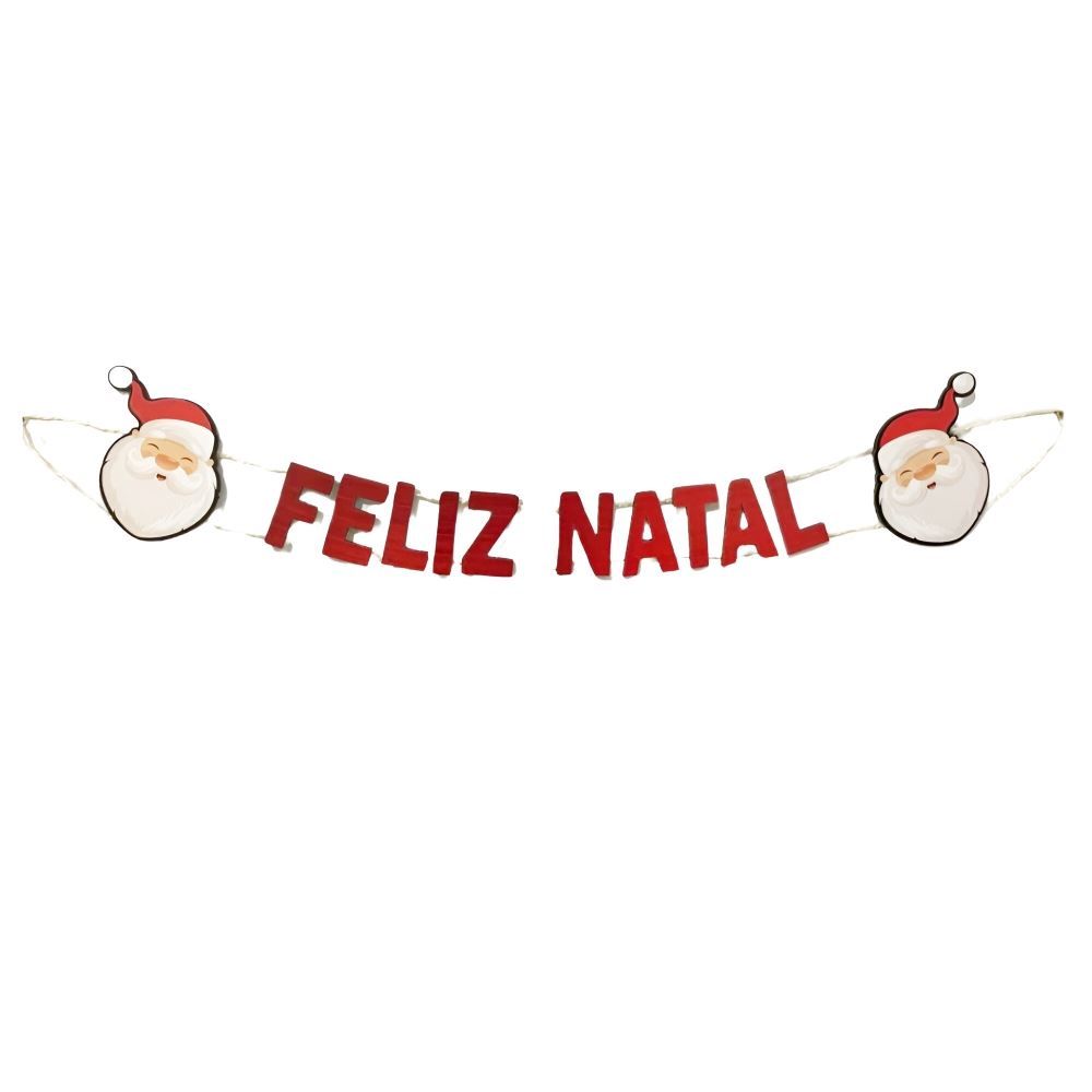 Enfeite Natalino Frase Mdf Conecta Laser - Feliz Natal