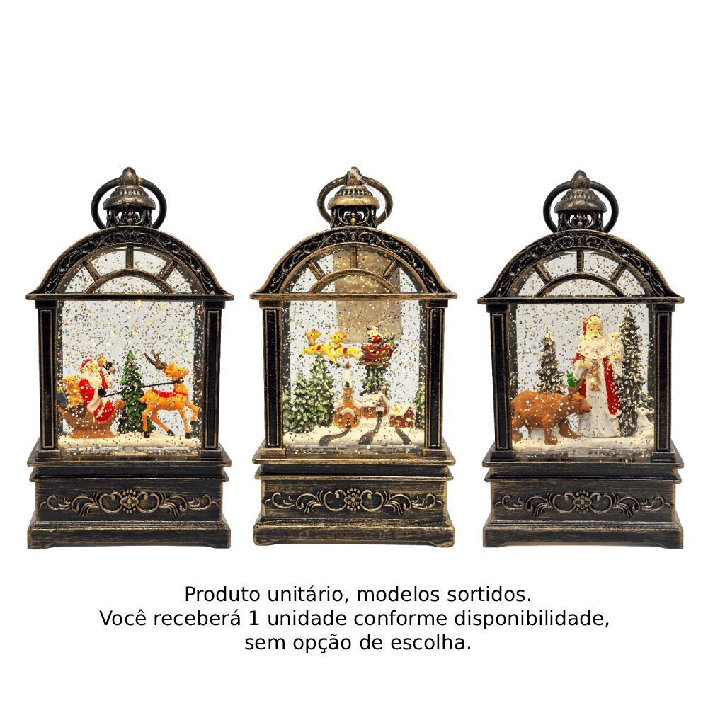Enfeite Natalino Lanterna com Glitter Rio Master - Sortido