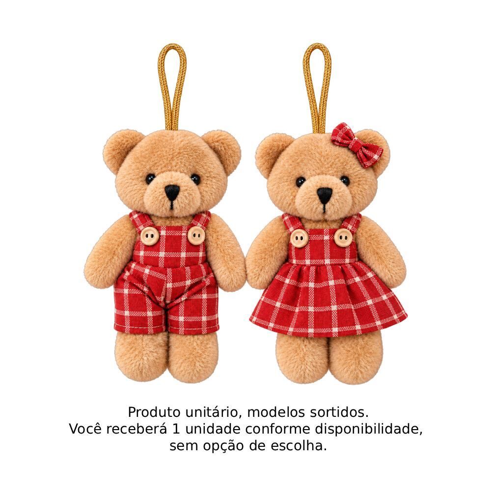 Enfeite Natalino Pelúcia Urso Bege 13Cm Tuut - Sortido