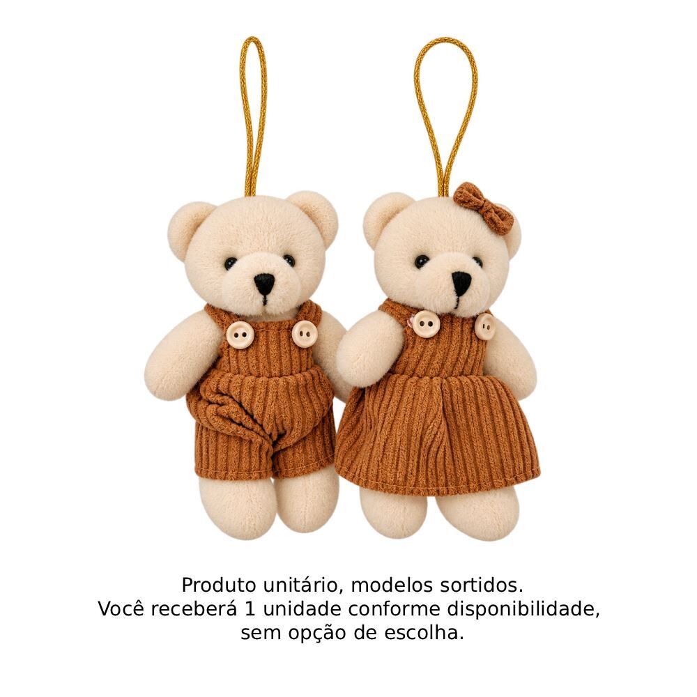 Enfeite Natalino Pelúcia Urso Canelado 12Cm Tuut - Sortido