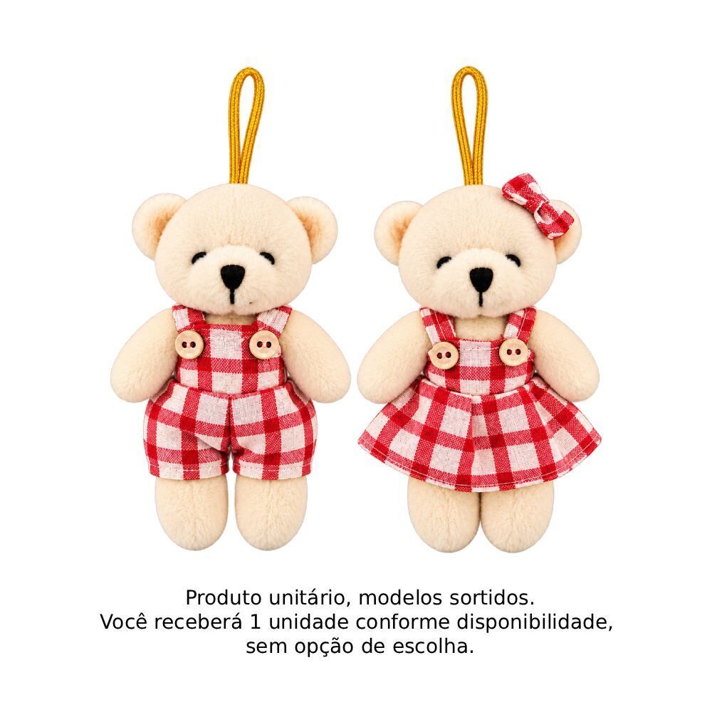 Enfeite Natalino Pelúcia Urso Off White 13Cm Tuut - Sortido