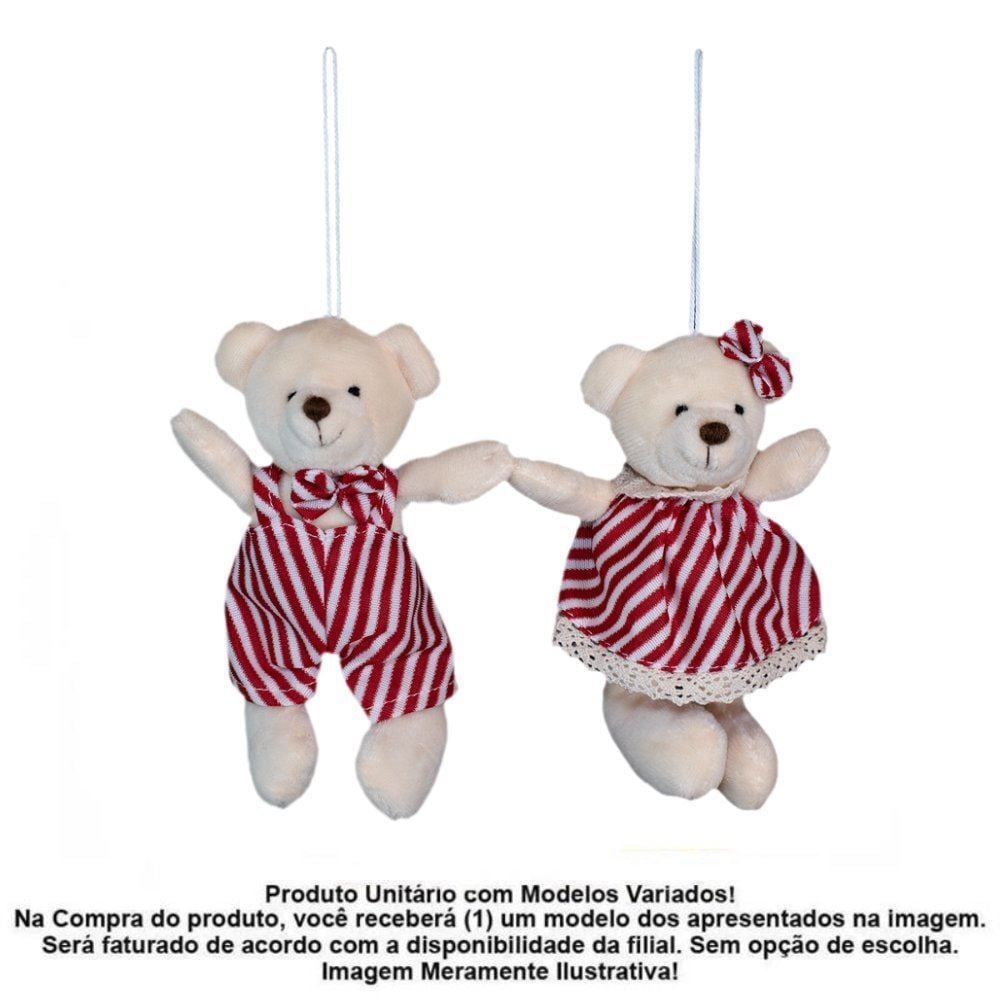 Enfeite Natalino Urso Listras Tuut 12Cm - Sortido