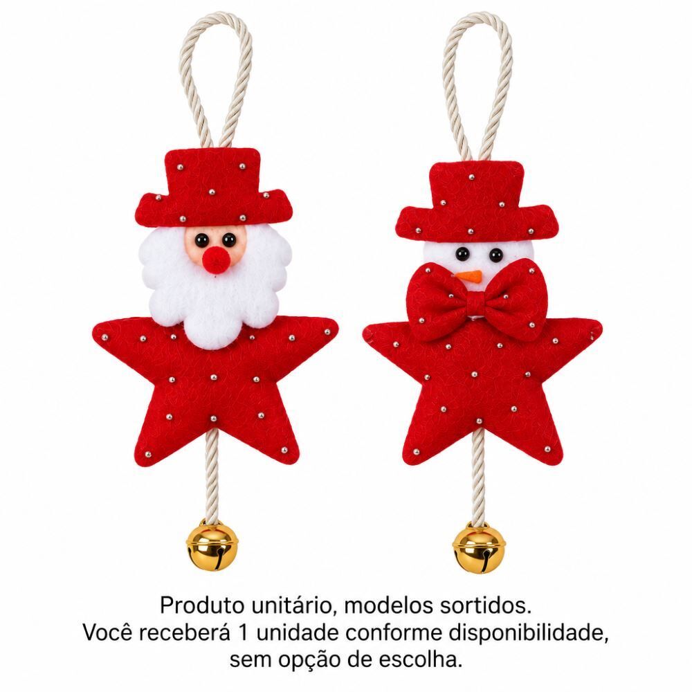 Enfeite Natalino Vertical com Sino 19Cm Florarte