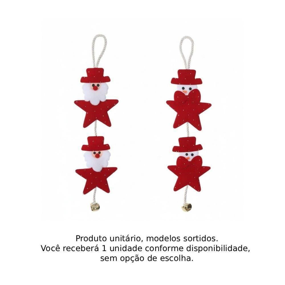 Enfeite Natalino Vertical com Sino 31Cm Florarte