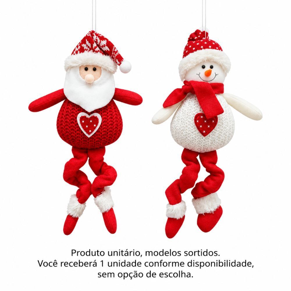 Enfeite Pendurar Papai Noel 26Cm Rio Master - Sortido