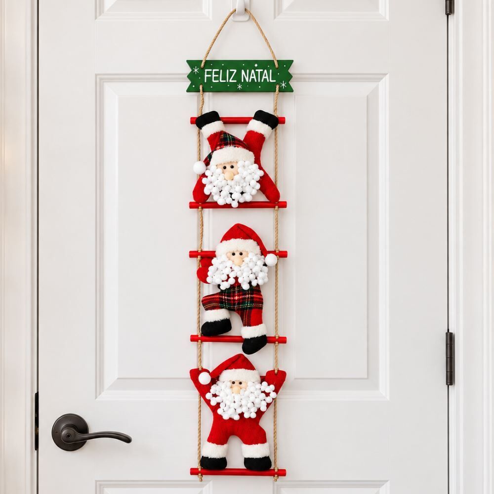 Enfeite Trio de Papai Noel 88Cm Rio Master