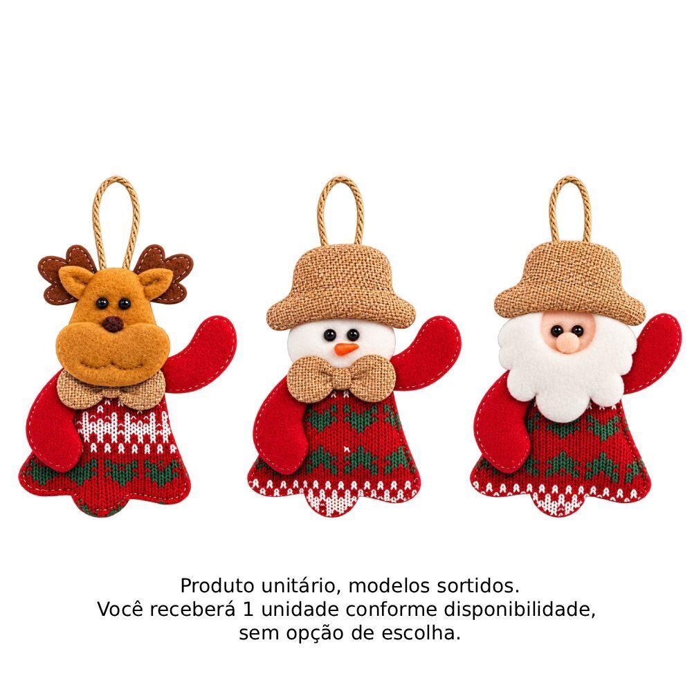 Enfeites Natalino Sino com Personagens 14Cm Tuut - Sortido