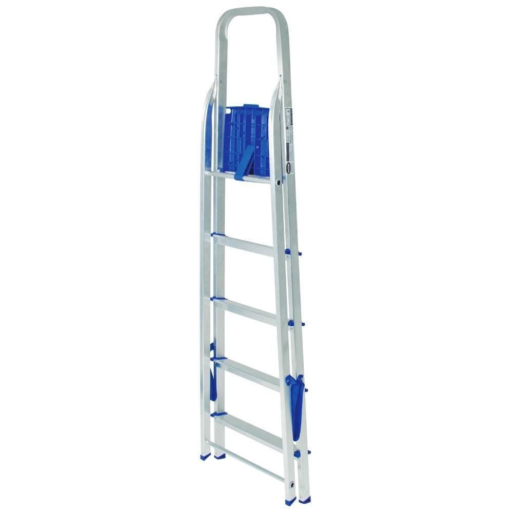 Escada Alumínio 5 Degraus Mor - Prata