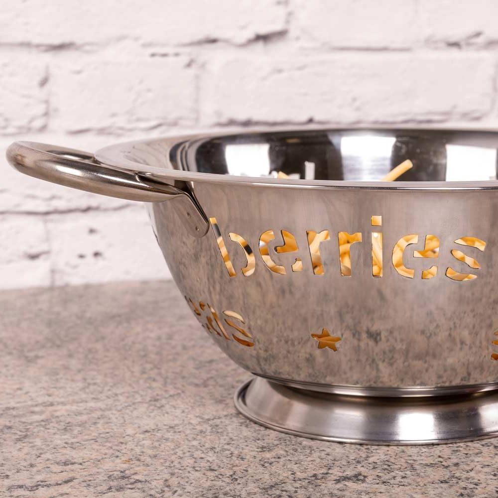 Escorredor De Macarrão Havan Casa Letrinhas 24Cm - Inox