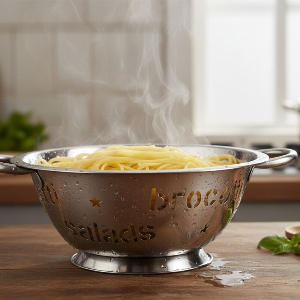 Escorredor de Macarrão Letrinhas Havan Casa 24Cm - Inox