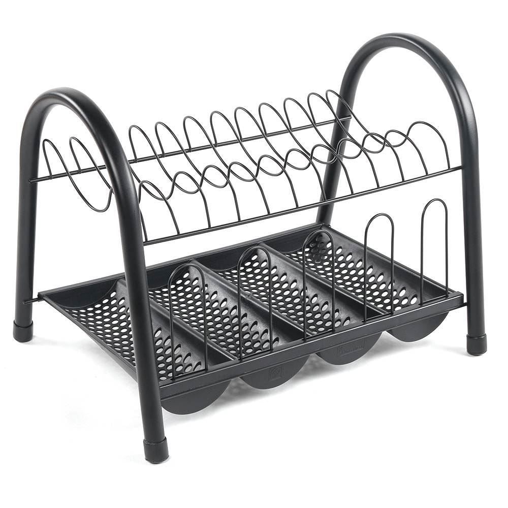 Escorredor Duplo Com Bandeja De Talheres Arthi - Preto