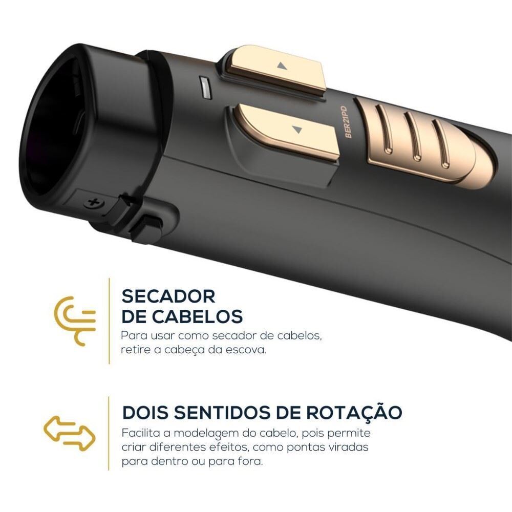 Escova Rotativa Britânia 2 em 1 1300W Gold Bivolt Ber21pd