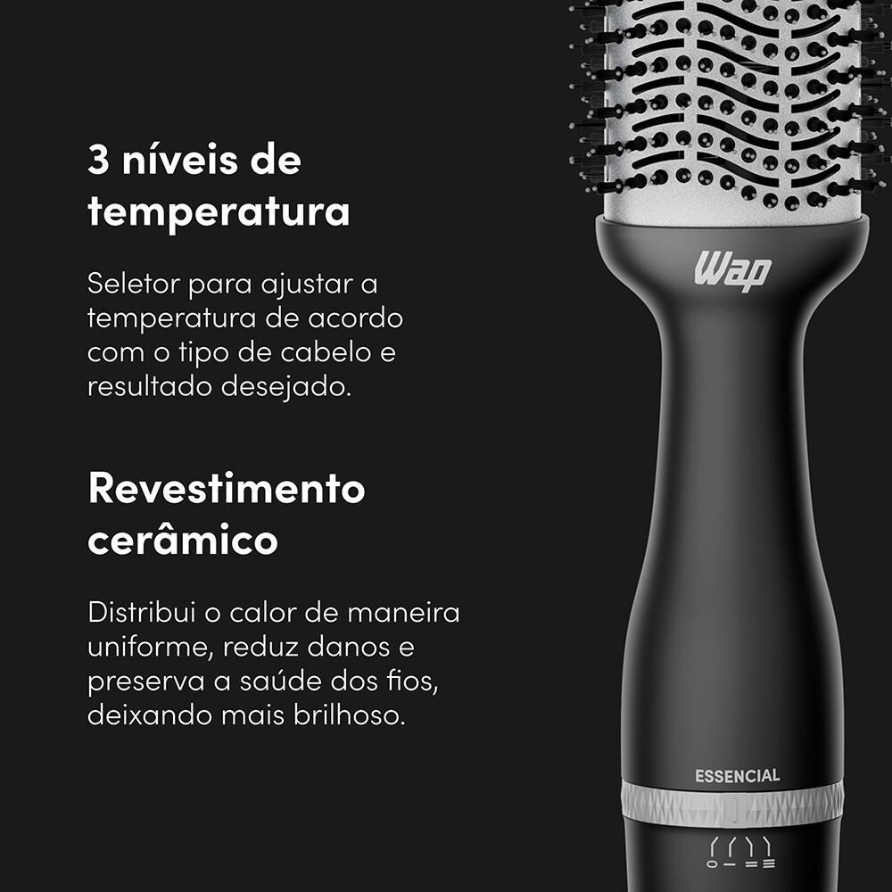 Escova Secadora 4 em 1 Wap Essencial Ws1200 Bivolt Multicerdas - Bivolt Manual