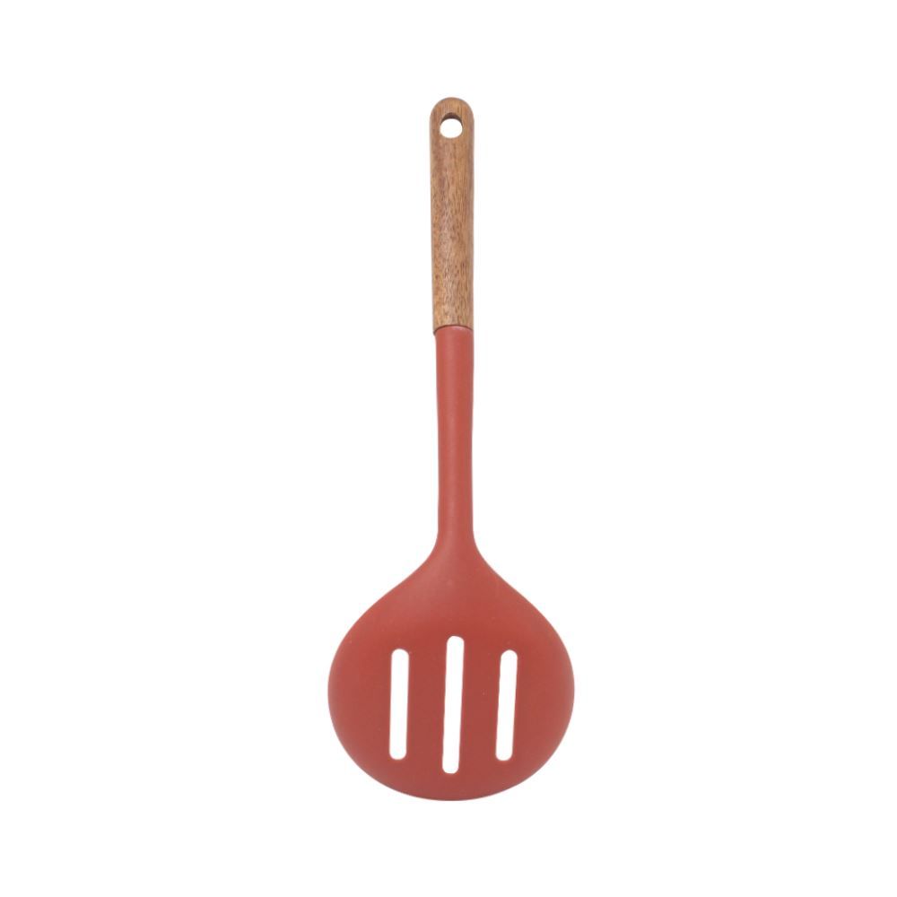Escumadeira Com Cabo De Madeira Havan Casa 32 Cm - Vermelho