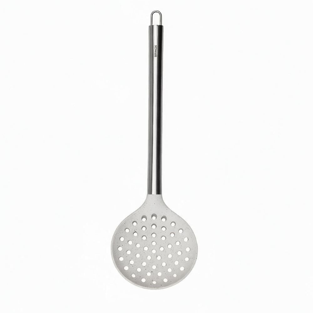 Escumadeira de Silicone Cabo em Inox Brinox 34,5 cm - Vanilla