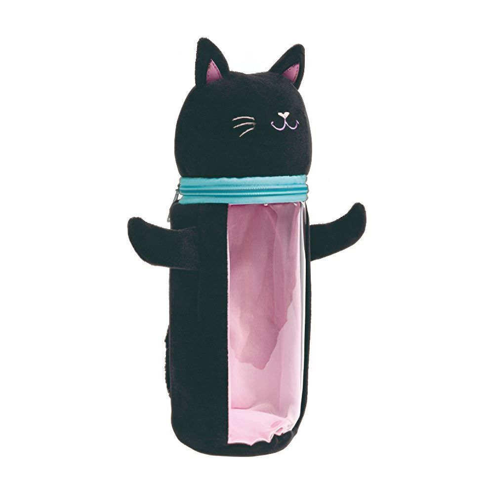 Estojo Infantil Pelúcia Gatinho Tilibra - Preto