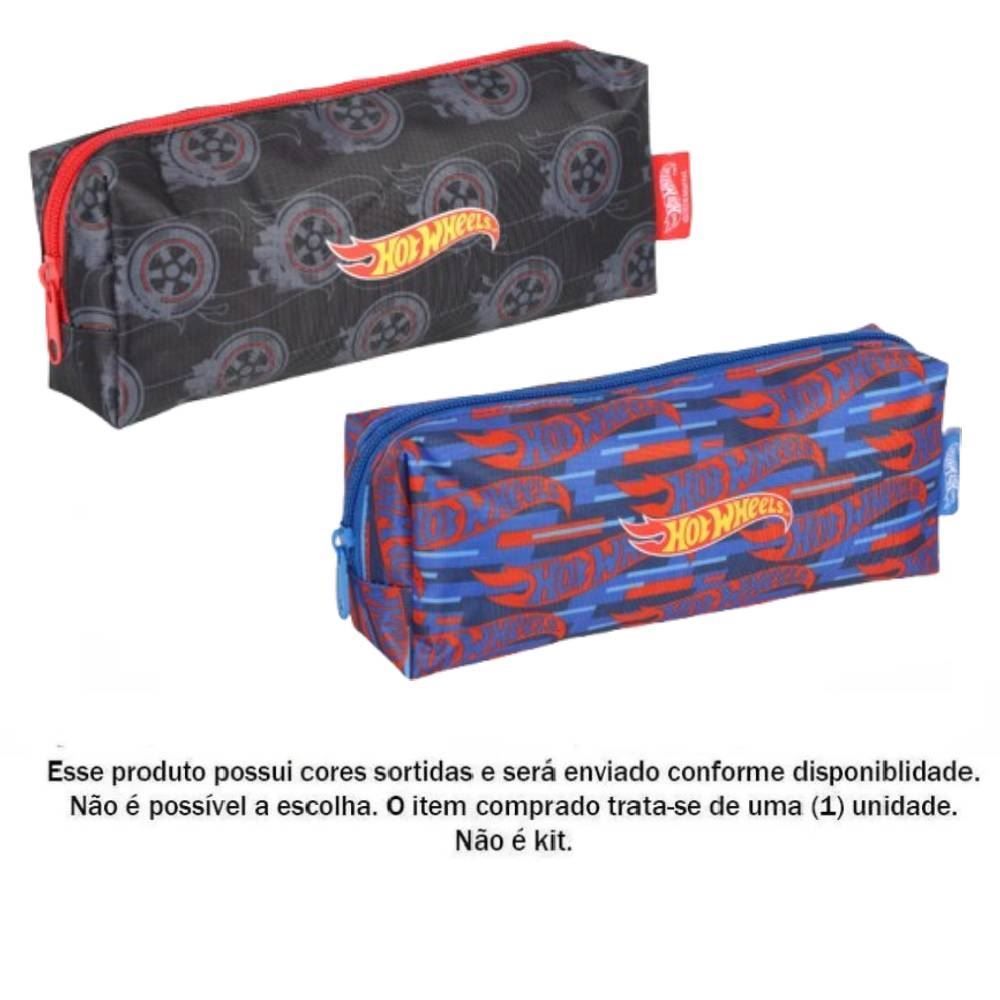 Estojo Simples Infantil Luxel Hot Wheels - Sortido